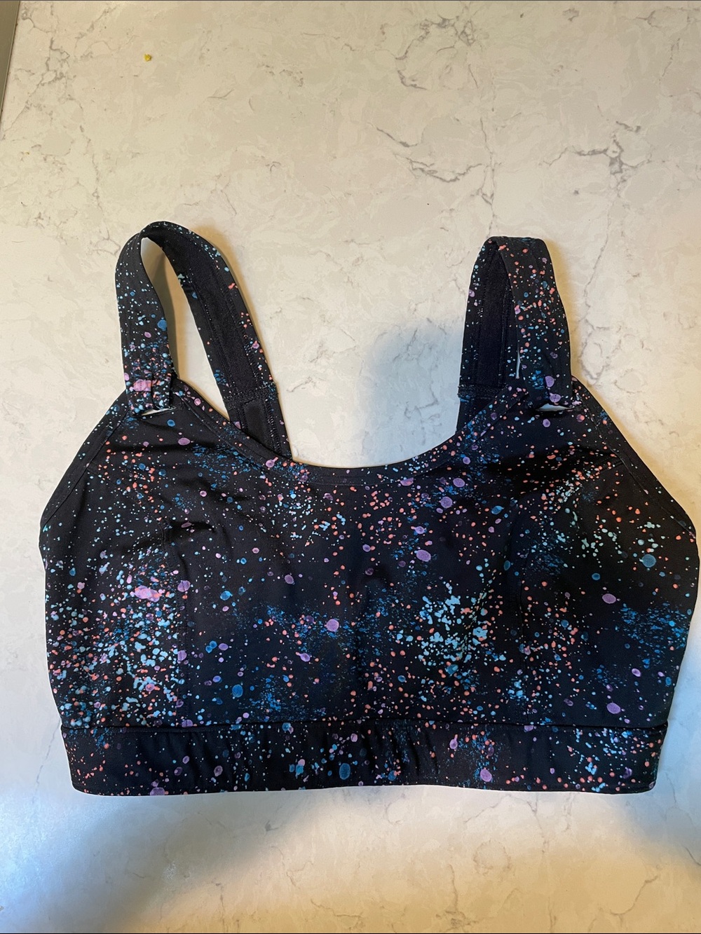Title nine Black Splatter-Print Sports Bra